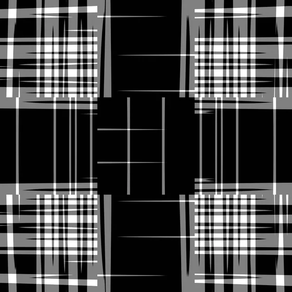 Чорно Білий Сучасний Плетений Візерунок Безшовний Монохромний Тартановий Дизайн Ретро — стокове фото