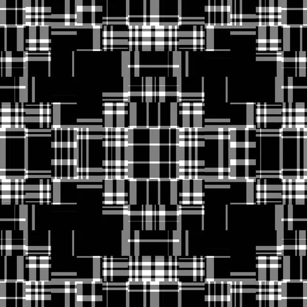 Zwart Wit Modern Lineair Patroon Naadloze Monochrome Gebroken Textiel Ontwerp — Stockfoto