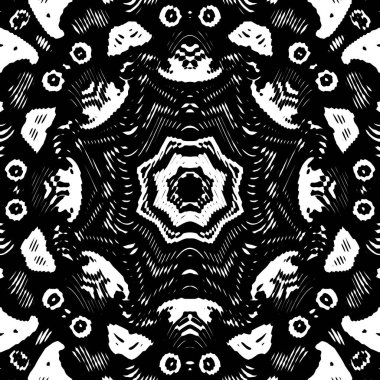 Modern jeo dalga deseni. Kusursuz moda tasarımı siyah beyaz fayanslar