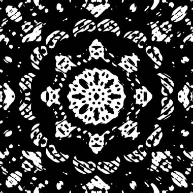 Modern geometrik dalgalı desen. Kusursuz moda tasarımı siyah beyaz fayanslar