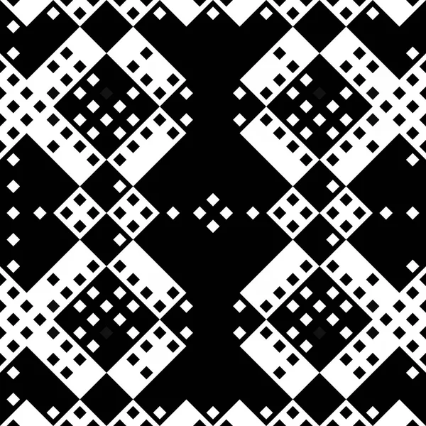 Patrón Sin Costura Píxeles Monocromáticos Diseño Geométrico Retro Estilo Retro — Foto de Stock