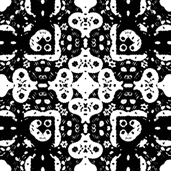 Modern Geo Wave Pattern Seamless Fashion Design Tile Black White — Stock Photo, Image