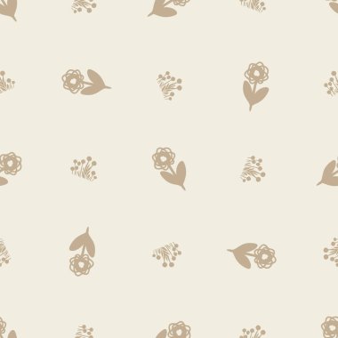 Garip çiçekli lino motif vektör desenini kesti. Skandi arkaplanı için kaprisli yaprak tasarımının kusursuz dekorasyonu