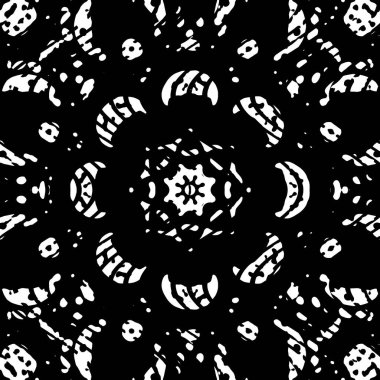 Modern geometrik dalgalı desen. Kusursuz moda tasarımı siyah beyaz fayanslar