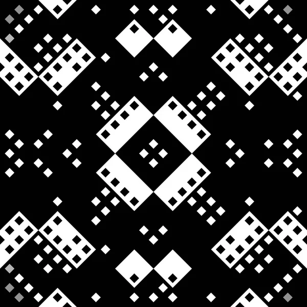 Monochromatyczny Wzór Pikseli Bez Szwu Geometryczne Wzornictwo Retro Stylu Retro — Zdjęcie stockowe