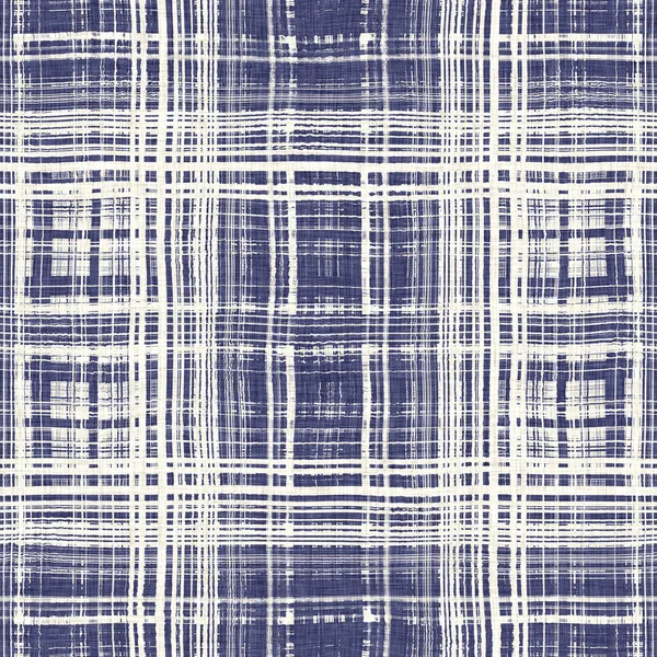 マスキュリン藍タータンリネンシームレスパターン ネイビーブルーロッジプレーンコットンのすべての印刷の背景を果たした — ストック写真