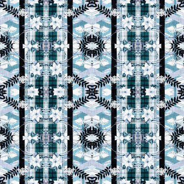 Kış grunge dokusu, kır evi tarzı örülmüş tekstil için pürüzsüz desen. Mavi duotone scandi yüzey tasarımı tekrarla