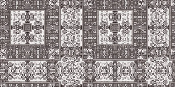 Country Cottage Grey Intricate Damask Seamless Border Tone French Style — стоковое фото