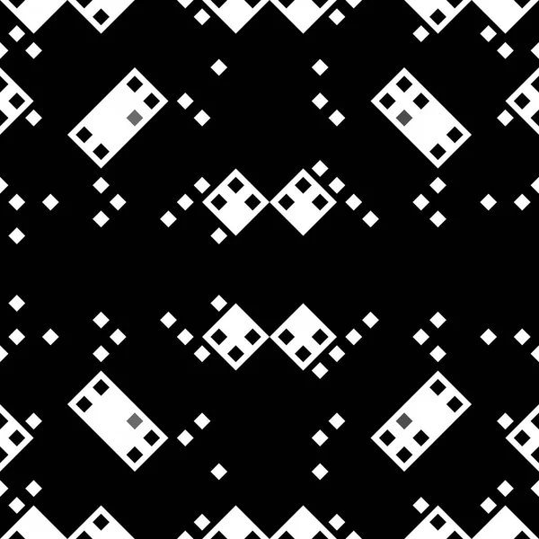 Černobílý Pixel Bezešvý Vzorek Geometrický Retro Design Retro Stylu Pro — Stock fotografie