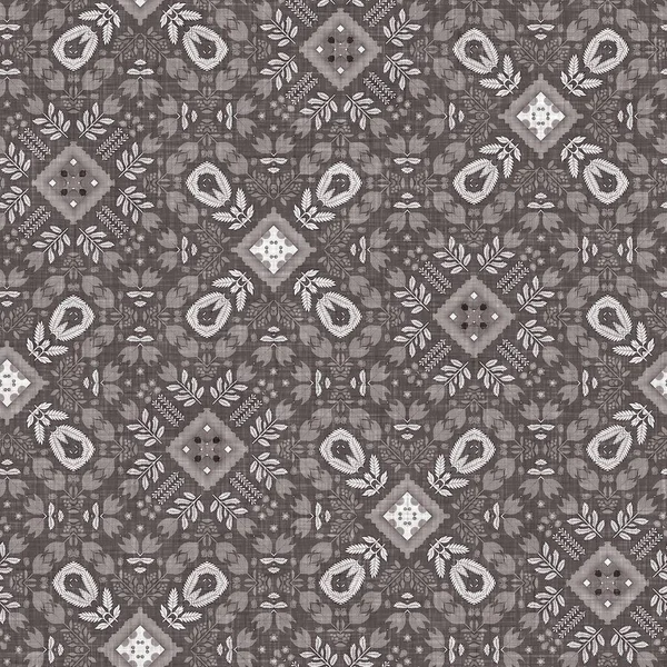French Style Grey Intricate Damask Seamless Pattern Tone Country Cottage — Stock Photo, Image