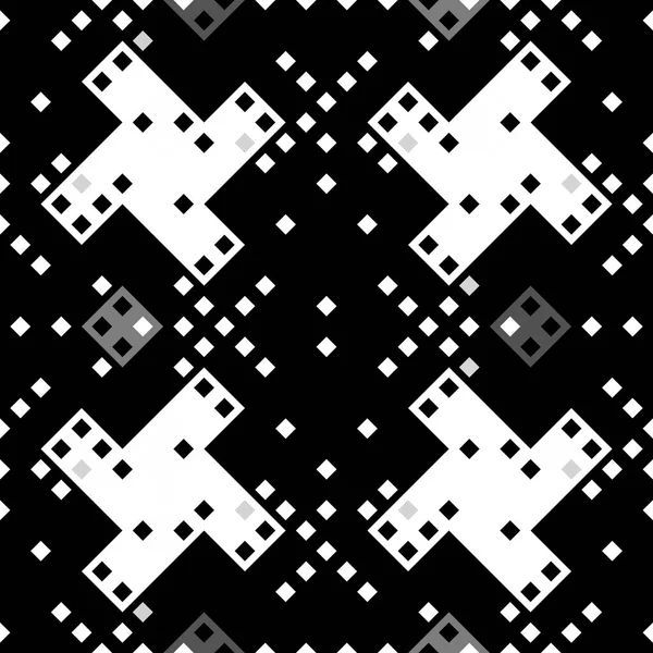 Μονοχρωμία Pixel Αδιάλειπτη Μοτίβο Γεωμετρική Ρετρό Σχεδίαση Ρετρό Στυλ Για — Φωτογραφία Αρχείου