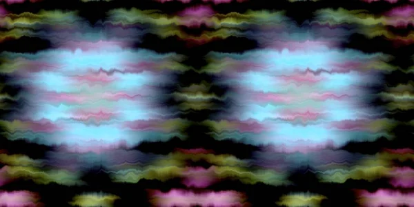 Vibrant Tie Dye Wash Seamless Border Blurry Fashion Effect Summer — Stock Photo, Image