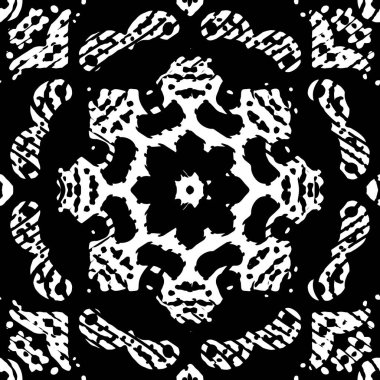 Modern geometrik dalgalı desen. Kusursuz moda tasarımı siyah beyaz fayanslar