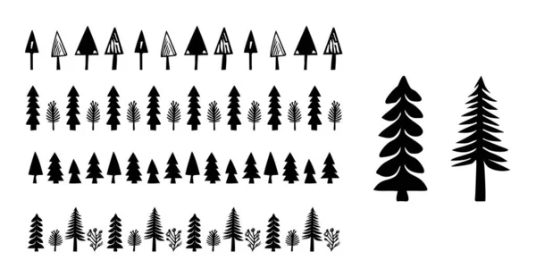 Scandi Bannière Arbre Des Bois Dans Style Sourcil Bas Frontières — Image vectorielle