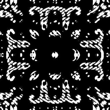 Modern geometrik dalgalı desen. Kusursuz moda tasarımı siyah beyaz fayanslar