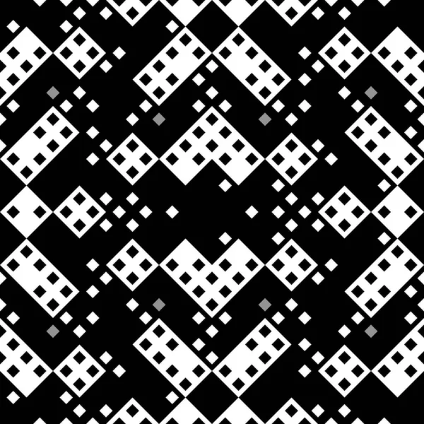 Monokrom piksel dikişsiz desen. Dijital arkaplan için retro biçiminde Geometrik retro tasarımı