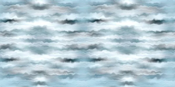 Trendy Tie Dye Blue Washed Border Nautical Style Ribbon Pattern — Stock Photo, Image