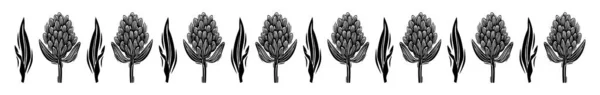 Scandi Zahradní Sprig Květinový Prapor Nízkém Obočí Stylu Podivné Přírodní — Stockový vektor