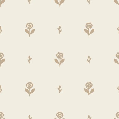 Garip çiçekli lino motif vektör desenini kesti. Skandi arkaplanı için kaprisli yaprak tasarımının kusursuz dekorasyonu