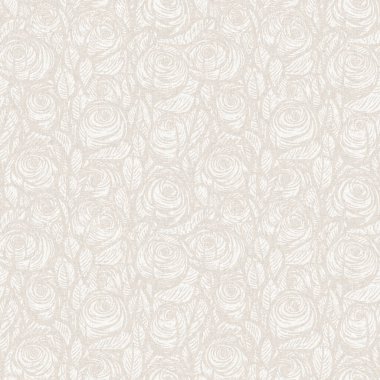 Kaba ve zarif düğün çiçekleri desenli keten desenli. Beyaz tondaki beyaz pamuk rengi çiçek arkaplanının her yerinde