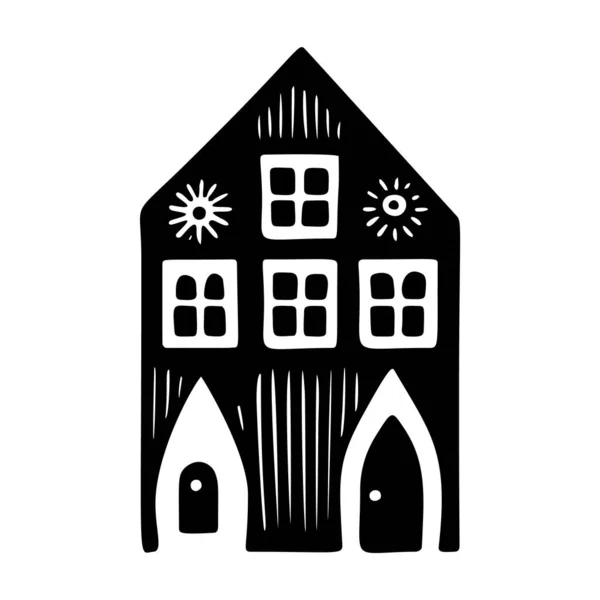Cute Rustic Cottage Motif Homestead Vintage Style Vector Illustration Whimsical — Stock vektor