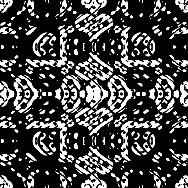 现代几何波浪形图案 黑白相间的无缝制时尚设计瓷砖 — 图库照片