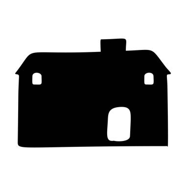 Çiftlik yeri tarzı şirin kır evi motifi. Kırsal evlerin ilginç illüstrasyonları