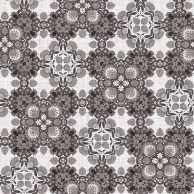 Country cottage grey intricate damask seamless pattern. 2 Tone french style background. Simple rustic fabric textile for shabby chic patchwork