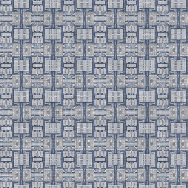 Traditional Grey Mosaic Seamless Pattern Print Fabric Effect Mexican Patchwork — Stock fotografie