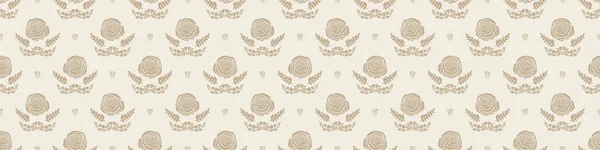 Bordure Vectorielle Motif Lino Floral Décalé Décoration Transparente Design Feuilleté — Image vectorielle