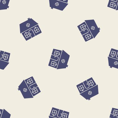 Erkeksi blok ev vektör deseni. Kırsal fayanslar için kusursuz şehir organik sokak stili 