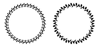 Çiçek desenli çelenk çizimi. Botanik düğün davetiyesi için antika vektör çerçevesinin vektör koleksiyonu