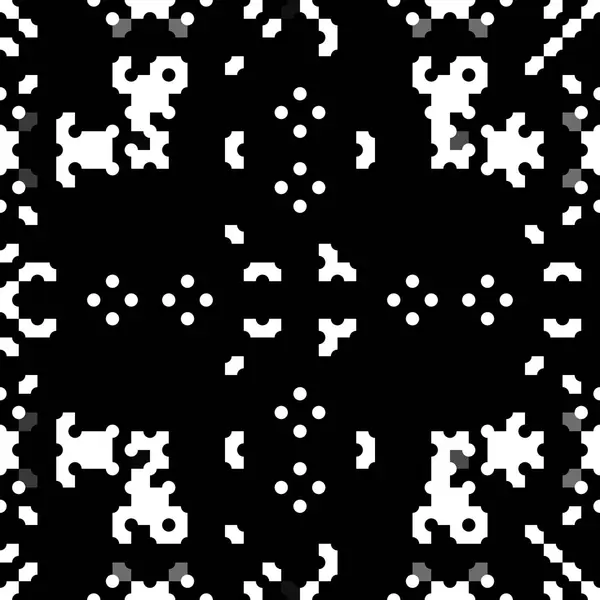 Irregular Pixel Seamless Pattern Geometric Retro Design Monochrome Retro Style — Stock Photo, Image