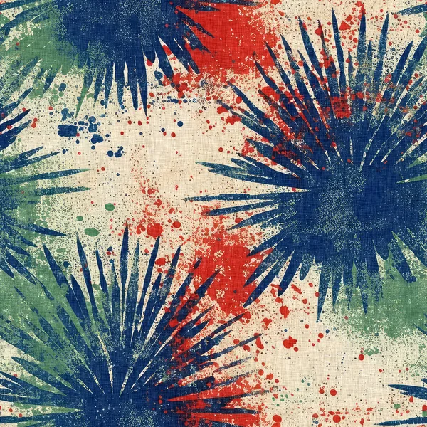 Naadloze Juli Onafhankelijkheid Dag Vuurwerk Patroon Traditionele Rode Witte Blauwe — Stockfoto