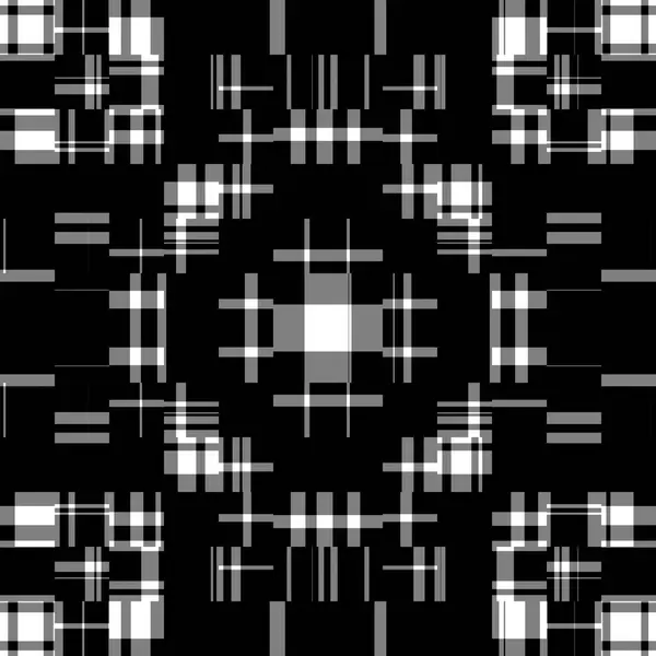 Black White Modern Linear Pattern Seamless Monochrome Broken Textile Design — Stock Photo, Image