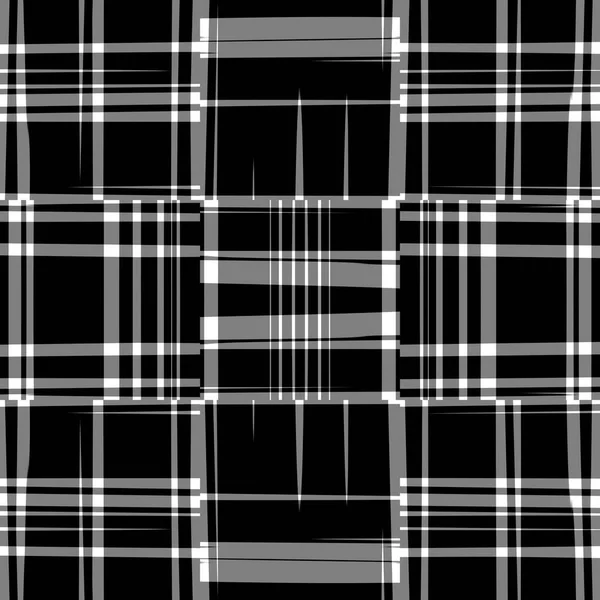Černobílý Moderní Kostkovaný Vzor Bezešvé Monochromatický Tartan Design Pro Retro — Stock fotografie