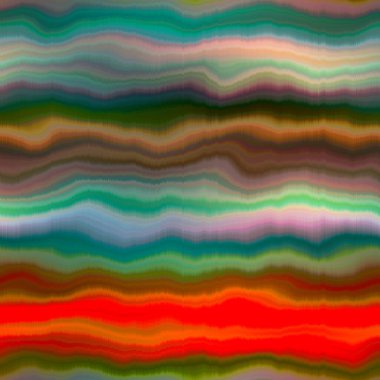 Canlı kravat boyası, yıkama şeridi, kusursuz dalga deseni. Bulanık moda efekti, yaz hippi arka planı, uzay boyalı dalgalı çizgiler.