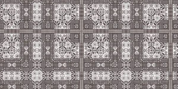 Country Cottage Grey Intricate Damask Seamless Border Tone French Style — Φωτογραφία Αρχείου