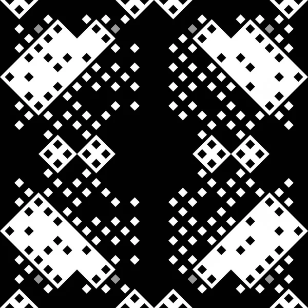 Padrão Sem Emenda Pixel Monocromático Design Retrô Geométrico Estilo Retrô — Fotografia de Stock