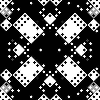 Monokrom piksel dikişsiz desen. Dijital arkaplan için retro biçiminde Geometrik retro tasarımı