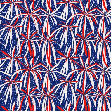 4 Temmuz 'un kusursuz bağımsızlık günü şablonu geleneksel kırmızı, beyaz ve mavi renklerle. Tatil dekorasyonu, yaz özgürlüğü grafikleri ve Amerika Birleşik Devletleri arka planı için modern ABD stil baskısı