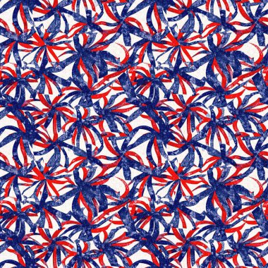 4 Temmuz 'un kusursuz bağımsızlık günü şablonu geleneksel kırmızı, beyaz ve mavi renklerle. Tatil dekorasyonu, yaz özgürlüğü grafikleri ve Amerika Birleşik Devletleri arka planı için modern ABD stil baskısı