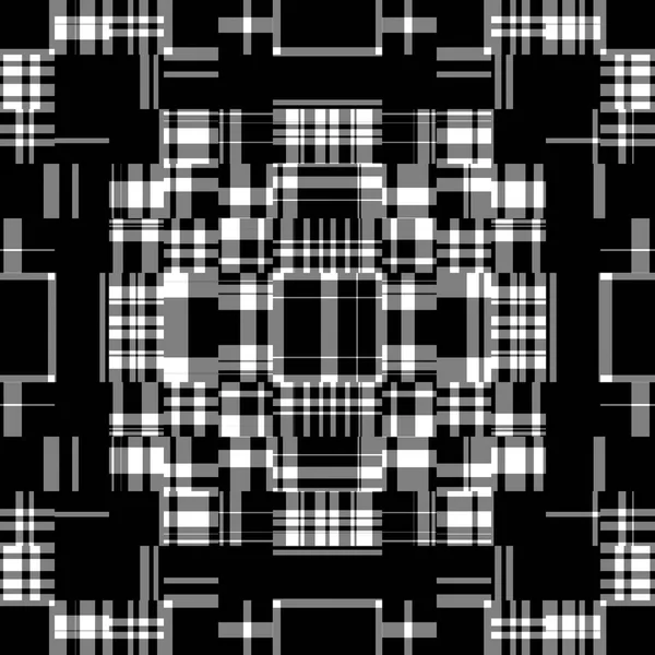 Black White Modern Linear Pattern Seamless Monochrome Broken Textile Design — Stock Photo, Image
