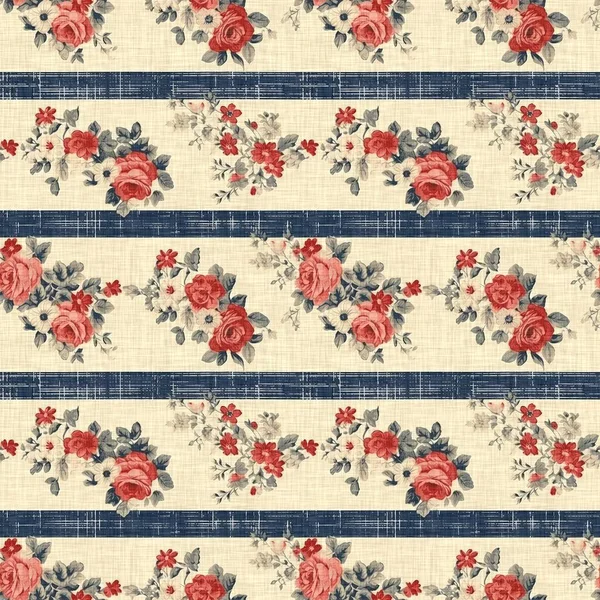 Rustieke Americana Naadloos Patroon Traditionele Rode Witte Blauwe Kleuren Modern — Stockfoto