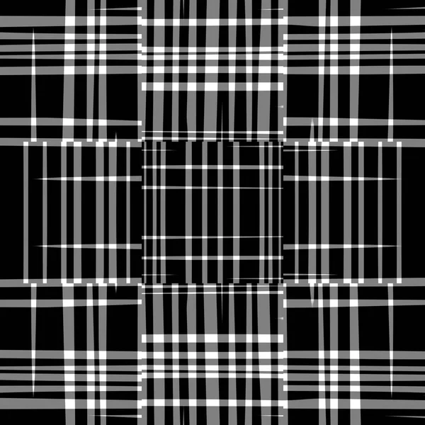 Черно Белый Современный Клетчатый Узор Бесшовный Монохромный Тартан Дизайн Ретро — стоковое фото