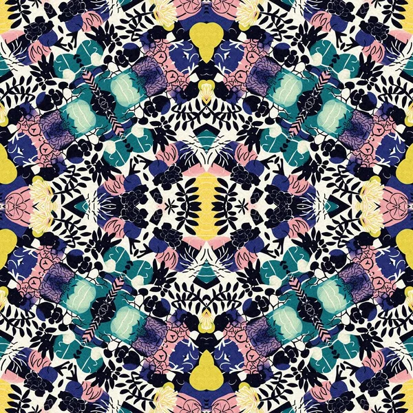 Modernes Patchwork Gittermuster Mit Stoffeffekt Design Nahtlose Zeitgenössische Quilt Inspirierte — Stockfoto