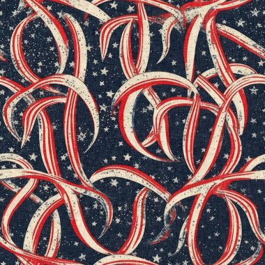 4 Temmuz 'un kusursuz bağımsızlık günü şablonu geleneksel kırmızı, beyaz ve mavi renklerle. Tatil dekorasyonu, yaz özgürlüğü grafikleri ve Amerika Birleşik Devletleri arka planı için modern ABD stil baskısı