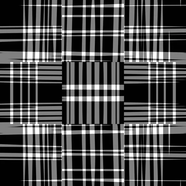 Black White Modern Plaid Pattern Seamless Monochrome Tartan Design Retro — Stock Photo, Image
