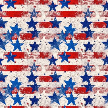 4 Temmuz 'un kusursuz bağımsızlık günü şablonu geleneksel kırmızı, beyaz ve mavi renklerle. Tatil dekorasyonu, yaz özgürlüğü grafikleri ve Amerika Birleşik Devletleri arka planı için modern ABD stil baskısı