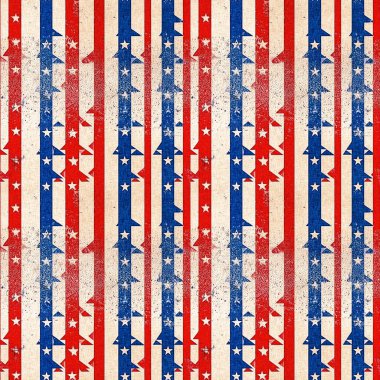 4 Temmuz 'un kusursuz bağımsızlık günü şablonu geleneksel kırmızı, beyaz ve mavi renklerle. Tatil dekorasyonu, yaz özgürlüğü grafikleri ve Amerika Birleşik Devletleri arka planı için modern ABD stil baskısı